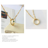 925 Sterling Silver Circle Necklace with Zircon