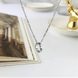 925 Sterling Silver Circle Necklace with Zircon