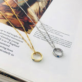 925 Sterling Silver Circle Necklace with Zircon