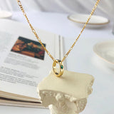 925 Sterling Silver Circle Necklace with Zircon