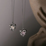 925 Silver Light Chalcedony Love Pendant Necklace