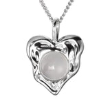 925 Silver Light Chalcedony Love Pendant Necklace