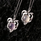 925 Silver Light Chalcedony Love Pendant Necklace