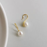 925 Silver Light Pearl Stud Earrings Personalized Niche Jewelry