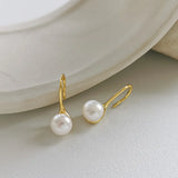 925 Silver Light Pearl Stud Earrings Personalized Niche Jewelry