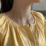 925 Silver Twisted Wire Necklace Light Personality Clavicle Jewelry