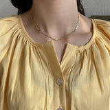 925 Silver Twisted Wire Necklace Light Personality Clavicle Jewelry