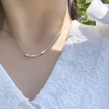 925 Sterling Silver Snake Bone Chain Necklace for Women