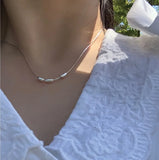 925 Sterling Silver Snake Bone Chain Necklace for Women