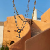 Minimalist Double Layer OT Chain Clavicle Necklace Punk Choker Collar Statement