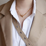 Minimalist Double Layer OT Chain Clavicle Necklace Punk Choker Collar Statement