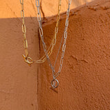 Minimalist Double Layer OT Chain Clavicle Necklace Punk Choker Collar Statement