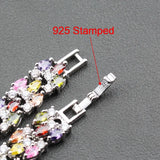 925 CZ Female Charm Line Bracelet Bangle Prom Wedding Jewelry Costume