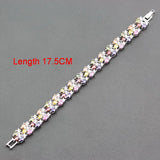 925 CZ Female Charm Line Bracelet Bangle Prom Wedding Jewelry Costume
