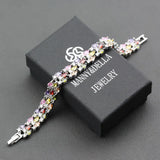 925 CZ Female Charm Line Bracelet Bangle Prom Wedding Jewelry Costume
