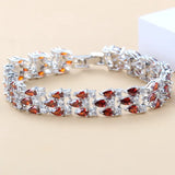 925 CZ Female Charm Line Bracelet Bangle Prom Wedding Jewelry Costume