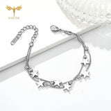 Devil Eye Beads Bracelet Resin Balls Stainless Steel Chain Fatima Hand