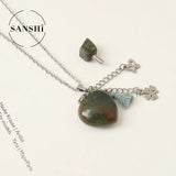 Colorful Heart Stone Perfume Bottle Necklace for Women
