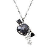 Colorful Heart Stone Perfume Bottle Necklace for Women