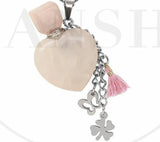 Colorful Heart Stone Perfume Bottle Necklace for Women