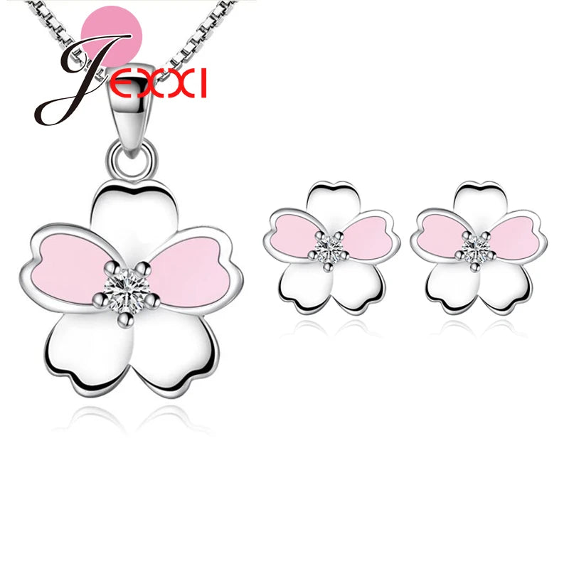 Stylish Flower Pendant Jewelry Sets for Women