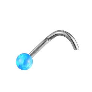 Opal Stone Stud Earring 18G Titanium Nose Screw Body Jewelry