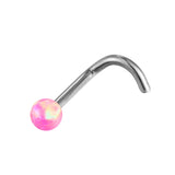 Opal Stone Stud Earring 18G Titanium Nose Screw Body Jewelry