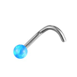 Opal Stone Stud Earring 18G Titanium Nose Screw Body Jewelry