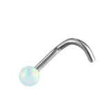 Opal Stone Stud Earring 18G Titanium Nose Screw Body Jewelry
