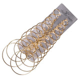 12 Pairs/Set Big Circle Hoop Earrings Set Punk Brinco Round Earrings