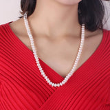 Natural Women Freshwater Pearl 925 Silver Necklace 45cm Length