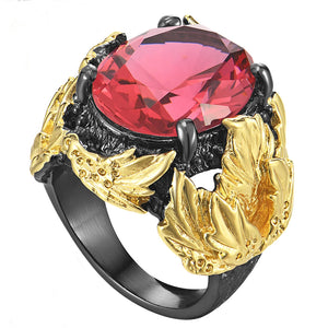 Big Oval Fuchsia Zircon Ring for Women