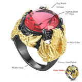Big Oval Fuchsia Zircon Ring for Women