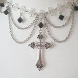 Cross Princess Rosary Gothic Necklace Grunge Y2K Style Women Jewelry