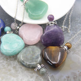 Amazonite Labradorite Heart Perfume Bottle Charms Necklace