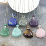 Amazonite Labradorite Heart Perfume Bottle Charms Necklace