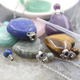 Amazonite Labradorite Heart Perfume Bottle Charms Necklace