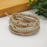 Amazonite Mix 5 Wrap Bracelet, Boho Beadwork Box Chain Unisex Bracelet