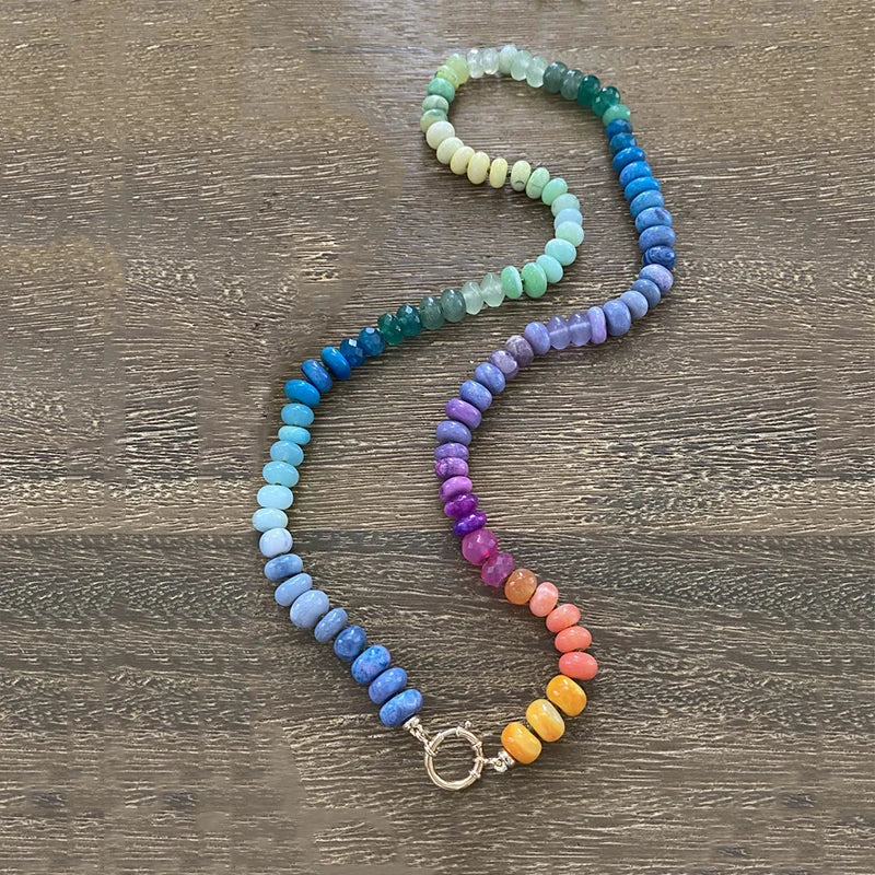 Amazonite Natural Stone Necklace Boho Glamour Neck Accessory Gift