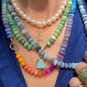 Amazonite Natural Stone Necklace Boho Glamour Neck Accessory Gift