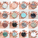 Amazonite Turquoise Agate Shell Stone Round Pendants for Jewelry Making