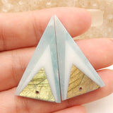 Amazonite Jade Labradorite Gemstone Earrings Bead 33x20x4mm