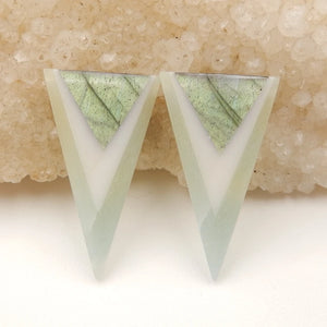 Amazonite Jade Labradorite Glued Gemstone Earrings Bead