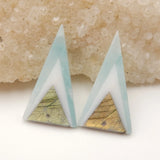 Amazonite Jade Labradorite Gemstone Earrings Bead 33x20x4mm
