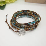 Amazonite Wrap Bracelet 5Layers Beaded Boho Crystal Natural Stone Beads