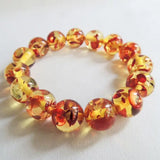 Amber Beeswax Flower-pearl Bracelet 14mm