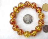 Amber Beeswax Flower-pearl Bracelet 14mm