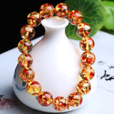 Amber Beeswax Flower-pearl Bracelet 14mm
