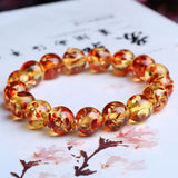 Amber Beeswax Flower-pearl Bracelet 14mm