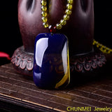 Raw Ore Amber Pendant Charms Solid Sweater Chain Necklace Men Women Jewelry